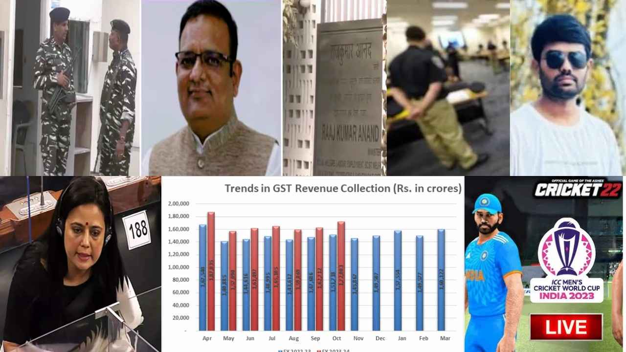 ED reached minister\'s house early in the morning, stabbing in US, Mahua\'s Dubai connection, GST @1.72 lakh crore, match of invincible India